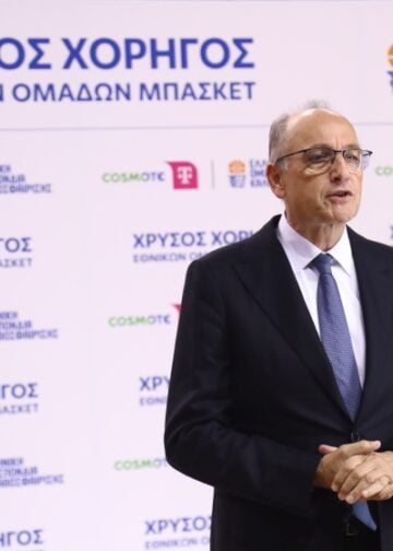 Ο πρόεδρος της Ελληνικής Ομοσπονδίας Καλαθοσφαίρισης Ευάγγελος Λιόλιος (φωτ.: Μάρκος Χουζούρης/ EUROKINISSI)