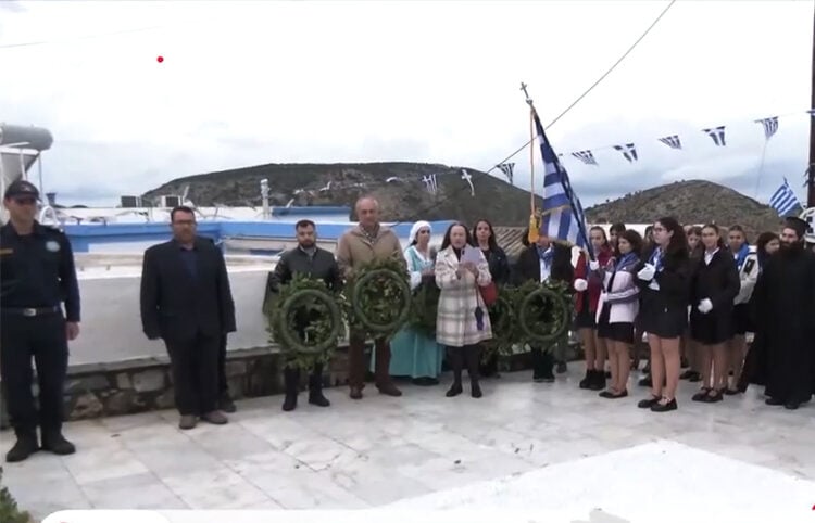 Στιγμιότυπο από την παρέλαση στο Αγαθονήσι, Τετάρτη 28 Οκτωβρίου 2026 (πηγή: ΕΡΤ)
