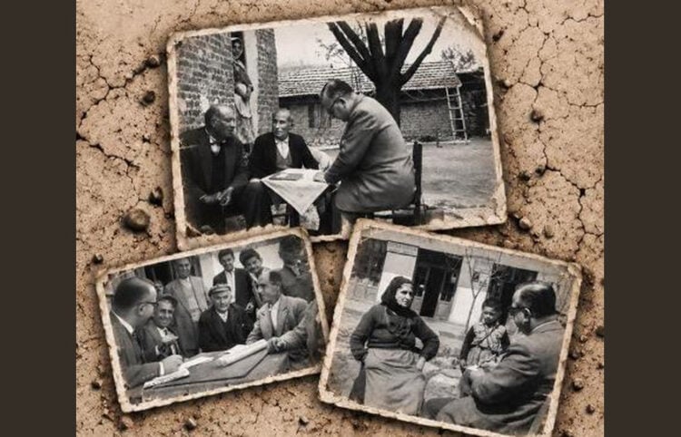 Σύνθεση με αρχειακές φωτογραφίες από την αφίσα της εκδήλωσης «Οι αχθοφόροι της μνήμης»