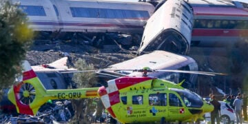 Το σημείο της σύγκρουσης δύο τρένων υψηλής ταχύτητας, των εταιρειών Renfe και Iryo, στην Ούρντα της επαρχίας Τολέδο στην Ισπανία. Τετάρτη 28 Οκτωβρίου 2026 (φωτ.: EPA / Ismael Herrero)