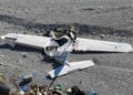 Συντρίμμια του μονοκινητήριου αεροσκάφους στην Κονταριώτισσα Πιερίας, την Κυριακή 18 Οκτωβρίου 2026 (φωτ.: ΕΡΤnews)