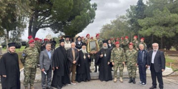 Η εικόνα της Παναγίας Σουμελά στο στρατόπεδο του Ρεθύμνου, Πέμπτη 29 Οκτωβρίου 2026 (φωτ.: Μητρόπολη Ρεθύμνης και Αυλοποτάμου)
